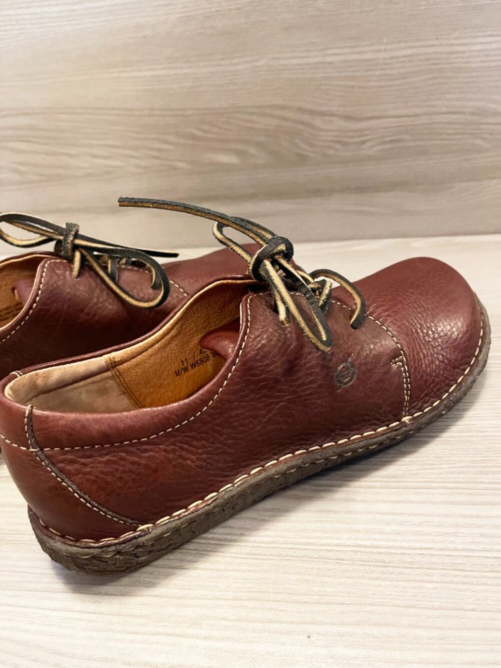 Born Crown Leather Oxford Shoes Women's 11 Brown Comfort Dark Academia EU 43 - Picture 10 of 13
